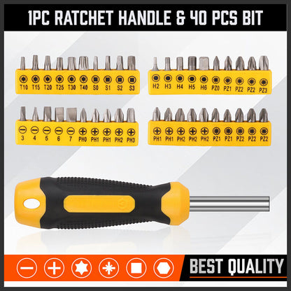 57-Piece Magnetic Screwdriver Slotted Phillips Bit Hex Pozidriv Torx Key