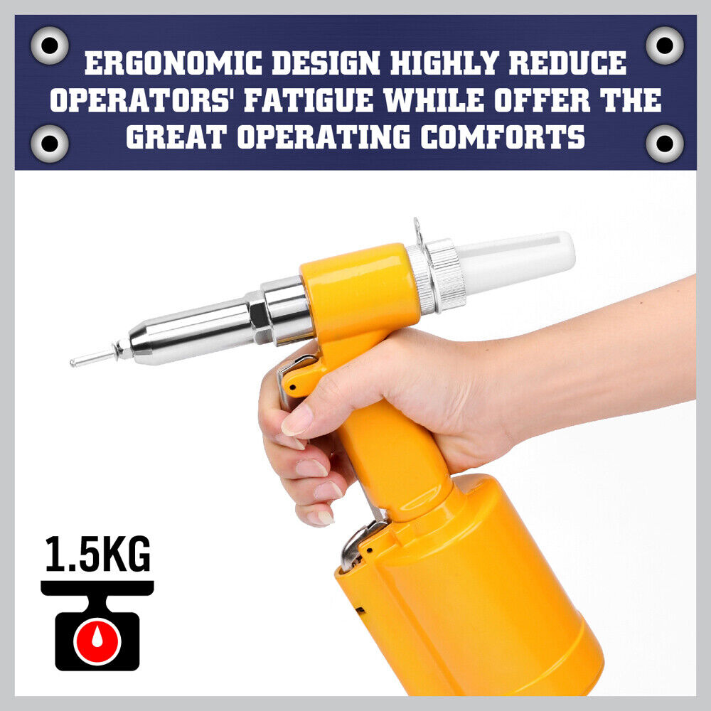 Air Hydraulic Pop Rivet Gun Pneumatic Riveter Industrial 4-Size With
