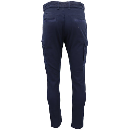Men's Cotton Drill Cargo Work Pants UPF 50+ 13 Pockets Tradies Workwear Trousers, Khaki, 34