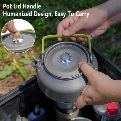 1.2L Outdoor Teapot Camping Hiking Portable Aluminum Kettle Coffee Pot Travel