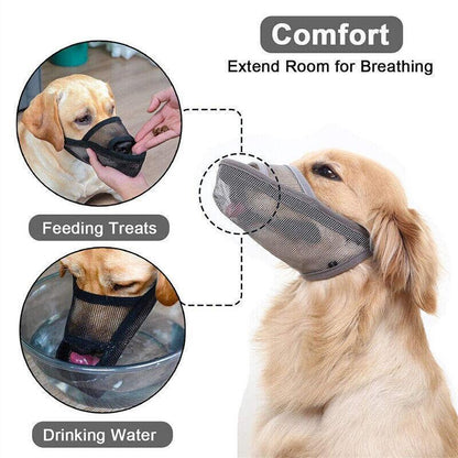 Adjustable XS Size Pet Dog Mask Mouth Muzzle Anti Barking Bite Stop Chewing Mask - Black