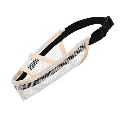 Adjustable XXS Size Pet Dog Mask Mouth Muzzle Anti Barking Bite Stop Chewing Mask - Grey