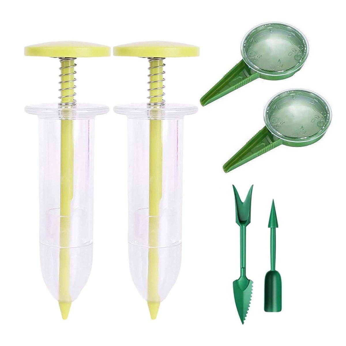 6PCS Garden Seeder Set Mini Seed Planting Tools Manual Seeder for Gardening - Red
