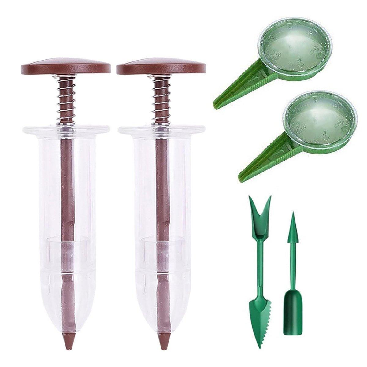 6PCS Garden Seeder Set Mini Seed Planting Tools Manual Seeder for Gardening - Yellow Green