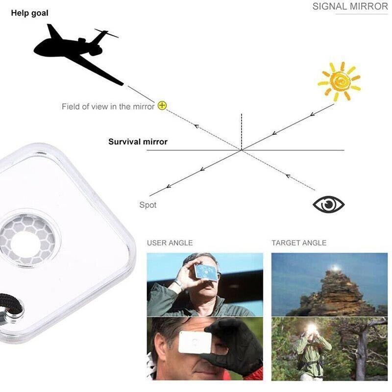 Acrylic Emergency Signal Mirror For Outdoor Survival Rescue And Camping Use