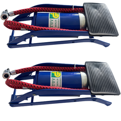 2x HIGH PRESSURE FOOT PUMP Ball Bicycle Motorbike Car tyre Inflator Tyre Air