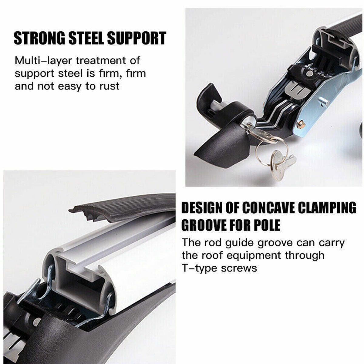 115cm Universal Car Roof Racks Carrier Adjustable Cross Bars Aluminium