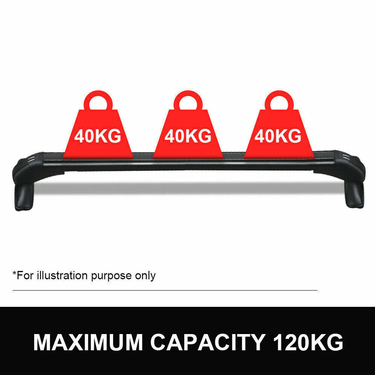 115cm Universal Car Roof Racks Carrier Adjustable Cross Bars Aluminium