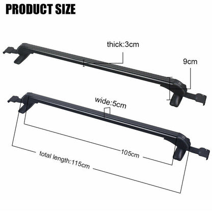 115cm Universal Car Roof Racks Carrier Adjustable Cross Bars Aluminium