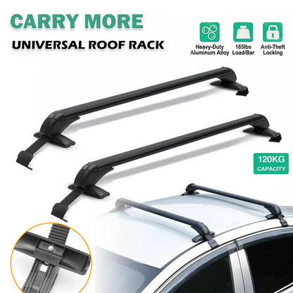 115cm Universal Car Roof Racks Carrier Adjustable Cross Bars Aluminium