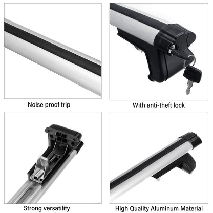 125CM Universal Adjustable Aluminum Alloy Car Roof Rack Cross Bars