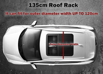 135CM Universal Adjustable Aluminum Alloy Car Roof Rack Cross Bars