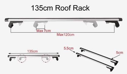 135CM Universal Adjustable Aluminum Alloy Car Roof Rack Cross Bars