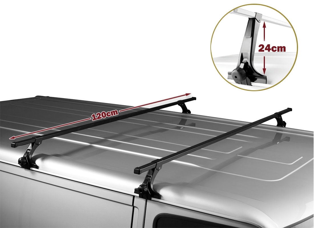 120cm Universal Rain Gutter Car Roof Rack Cross Bars Black