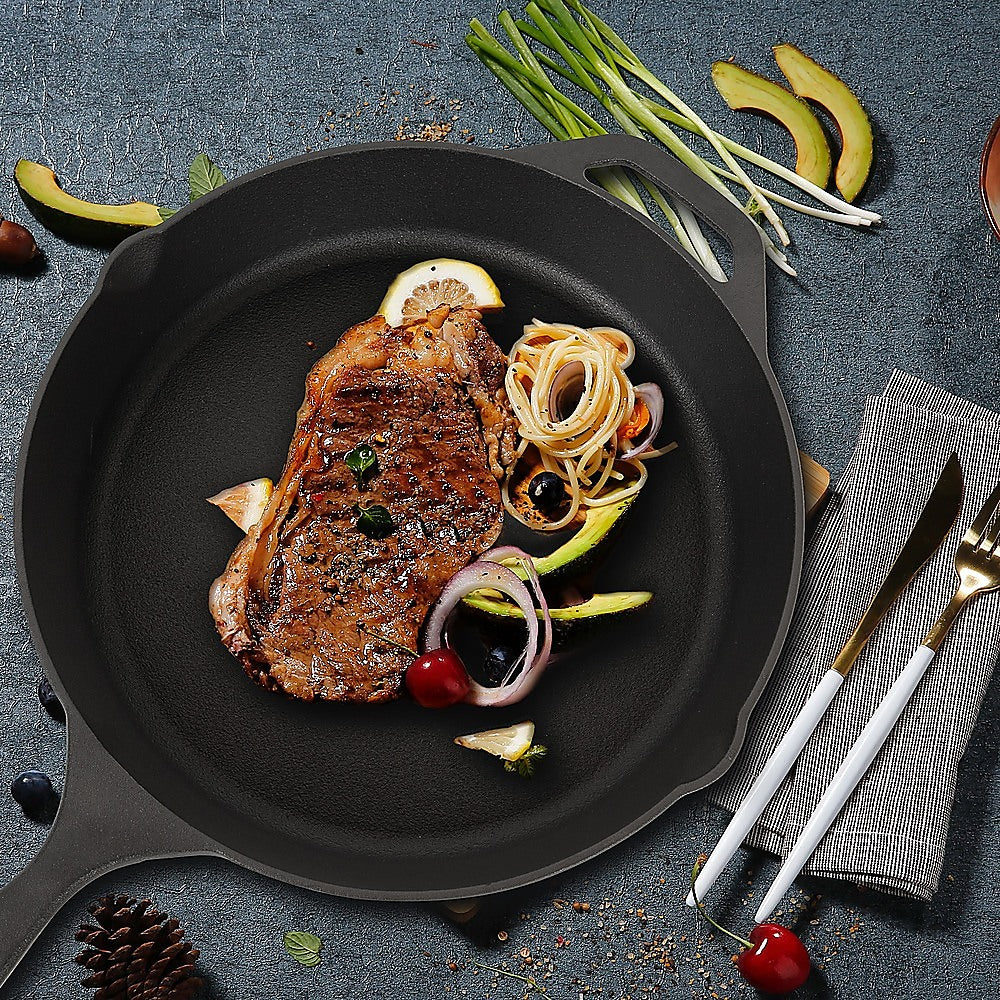 30cm Cast Iron Steak Skillet Frying Pan