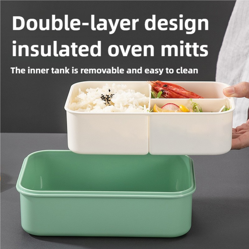 2 PCS Khaki Multipurpose Lunch Box with Spoon and Fork