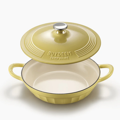 BUYDEEM CP581 Enameled Cast Iron Dutch Oven Yellow