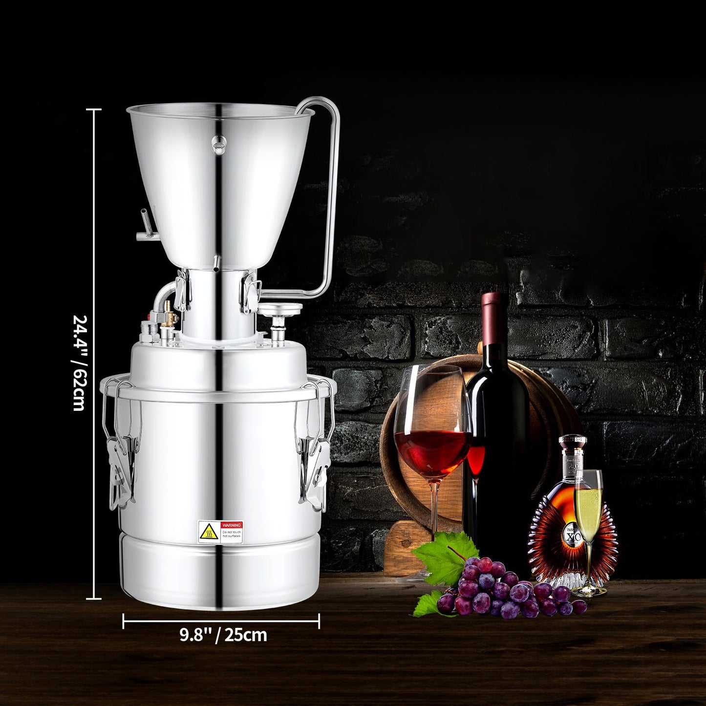 VEVOR 10L Alcohol Distiller Machine Brewing Equipment DIY Whiskey Home Still