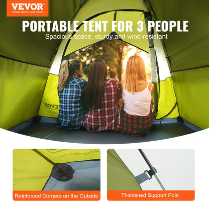 VEVOR Camping Tent, 7 x 7 x 4 ft Fit for 6 Person, Waterproof Lightweight Backpacking Tent, Easy Setup, with Door and Window, for Outdoor Family Camping, Hiking, Hunting, Mountaineering Travel