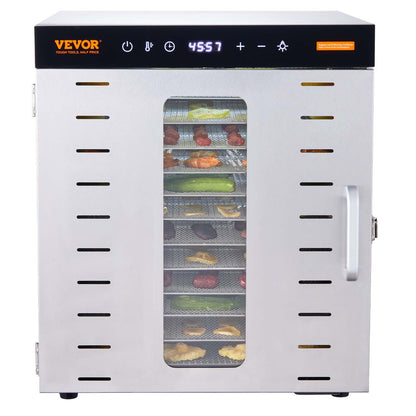 10 Trays Food Dehydrator Machine Stainless Steel 1000W