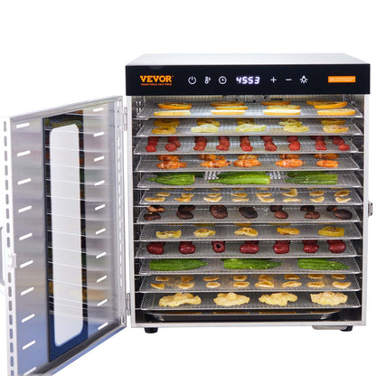 10 Trays Food Dehydrator Machine Stainless Steel 1000W