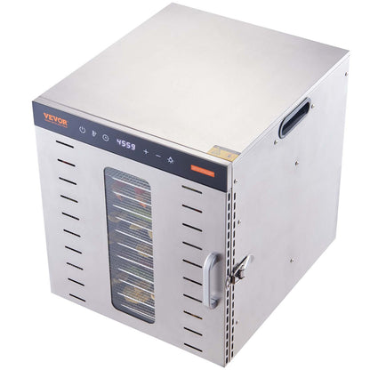 10 Trays Food Dehydrator Machine Stainless Steel 1000W