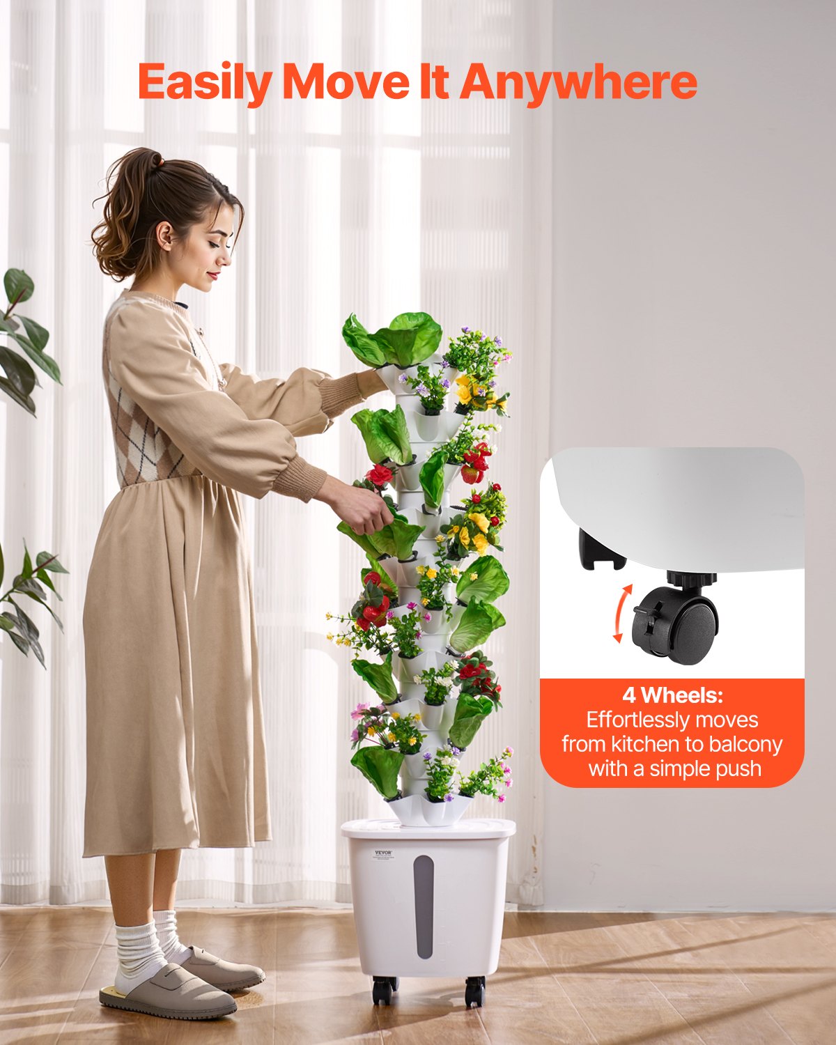 Vertical Hydroponic Indoor Growing System - 10 Tiers with 50 Grow Pods