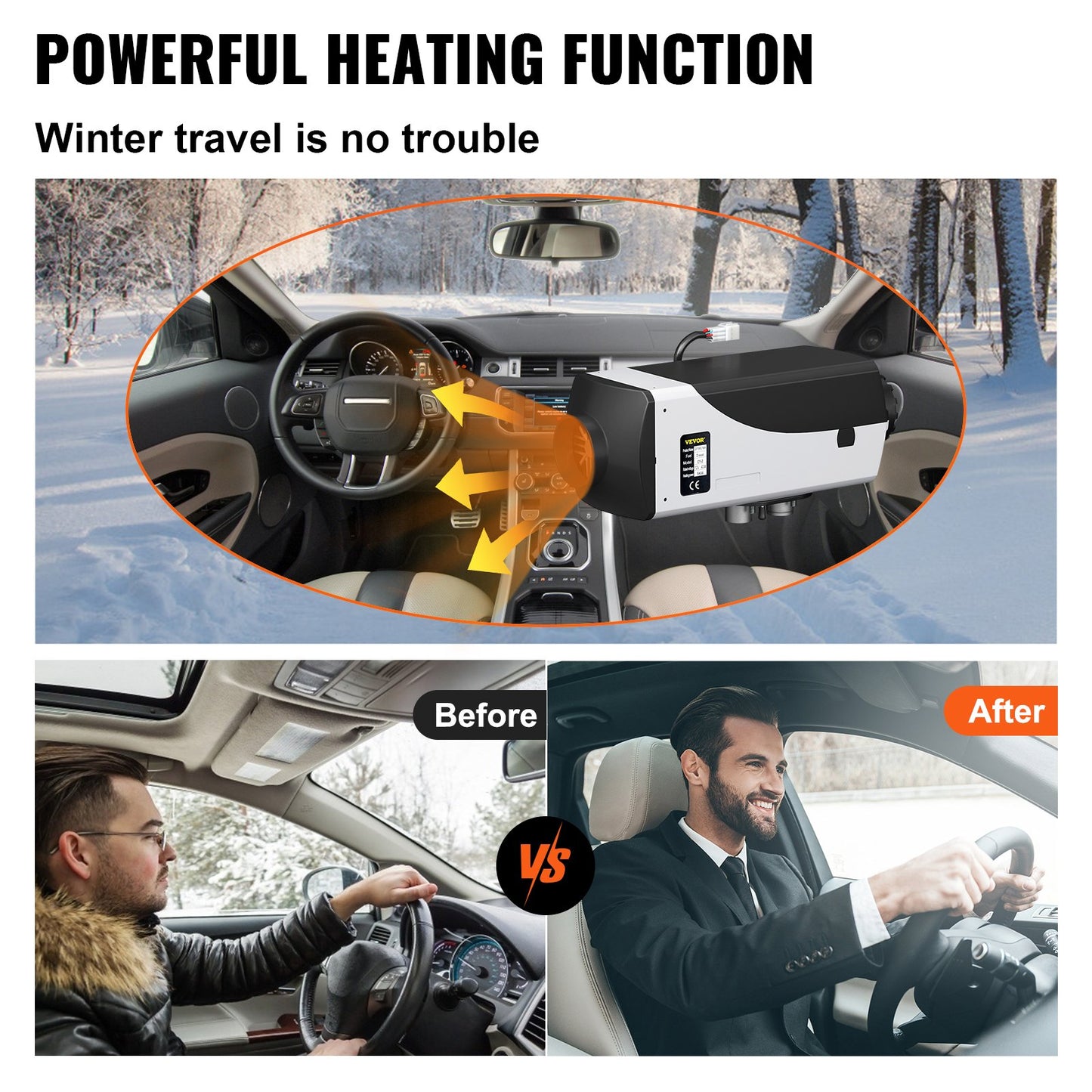 5KW Diesel Heater 10L Tank 12V with LCD Thermostat and Remote Control
