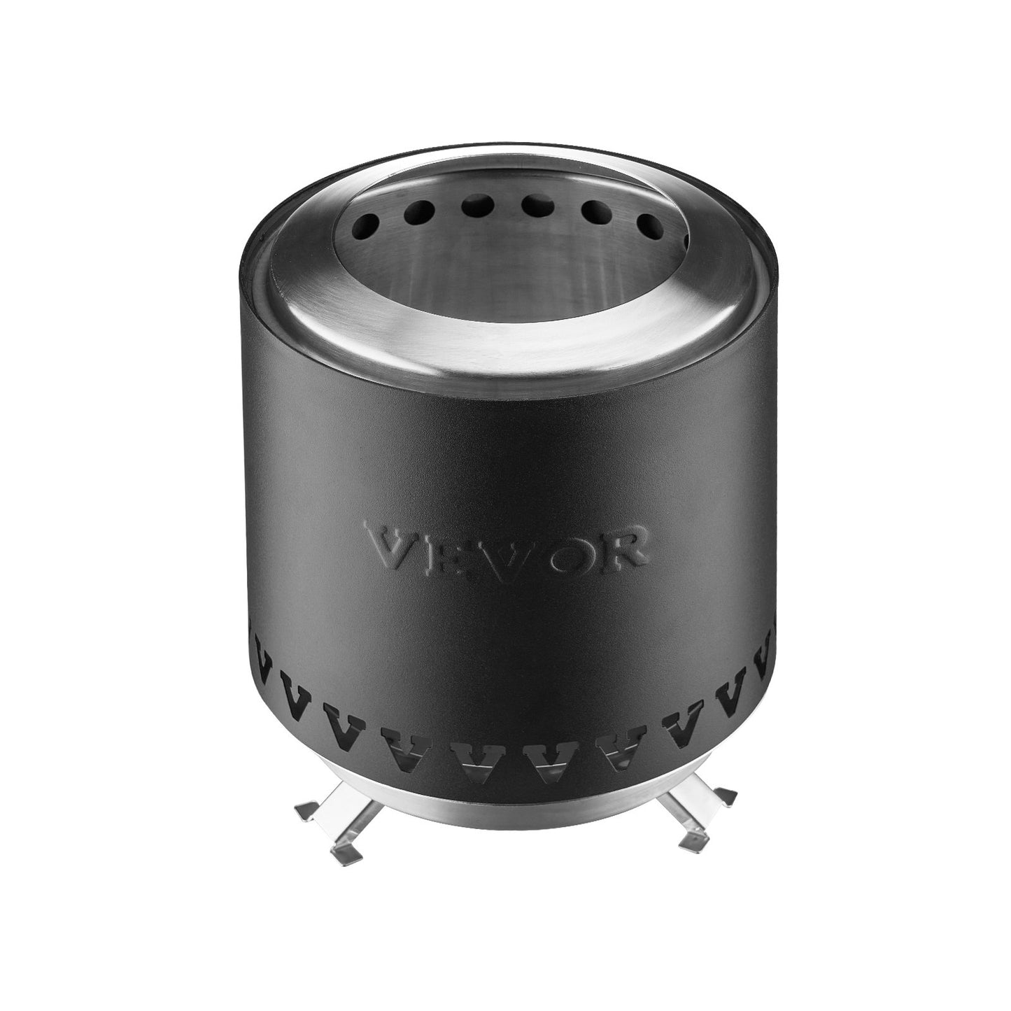 VEVOR Tabletop Fire Pit 6 inch Stainless Steel Fireplace Indoor Outdoor Black