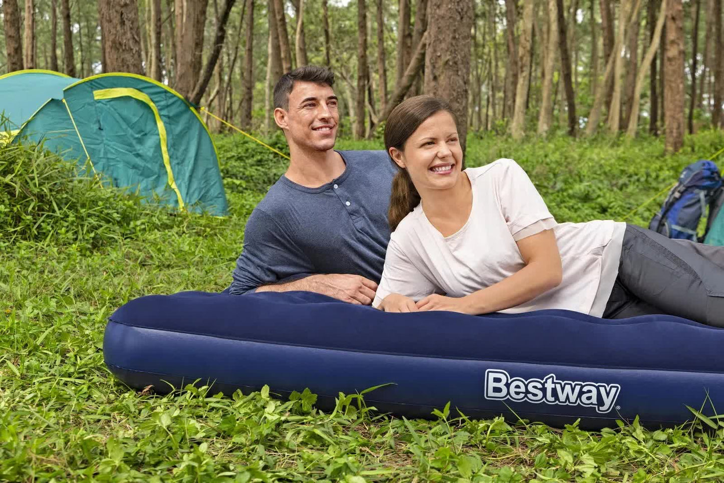 Bestway 2.03m x 1.52m x 22cm Air Mattress Queen Inflatable Air Bed Indoor/Outdoor Heavy Duty Durable Camping