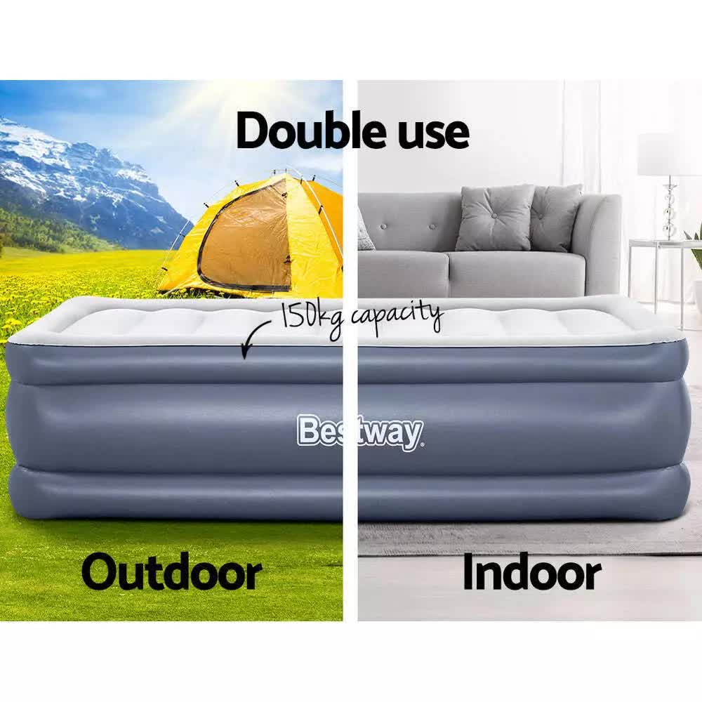 Bestway 1.91m x 97m x 51cm Tritech Air Inflatable Mattress Twin Built-in AC Pump