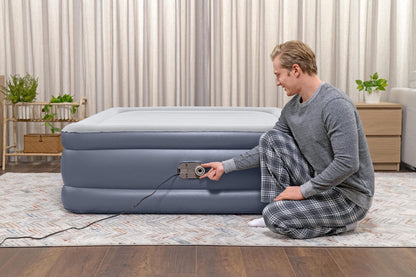 Bestway 2.03m x 1.52m x 51cm Tritech Air Inflatable Mattress Queen Built-in AC Pump