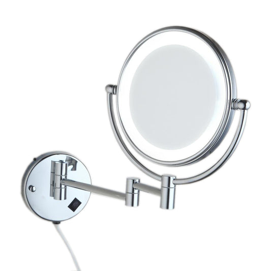 5X & 1X LED Wall Mount Magnifying Mirror - Chrome
