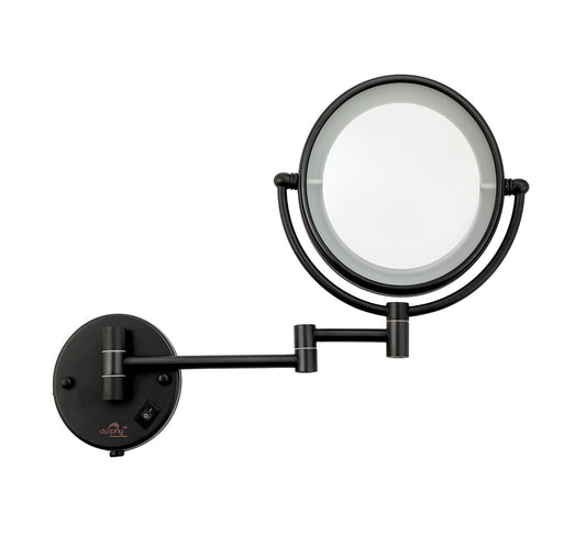 5X LED Magnifying Mirror Wall Mount - Black