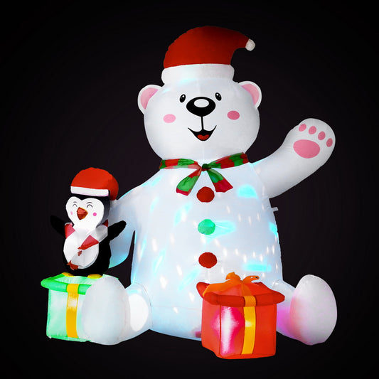 Christmas Inflatable Bear 1.8M Height LED Outdoor Decorations Illuminated