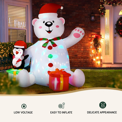 Christmas Inflatable Bear 1.8M Height LED Outdoor Decorations Illuminated