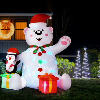 Christmas Inflatable Bear 1.8M Height LED Outdoor Decorations Illuminated