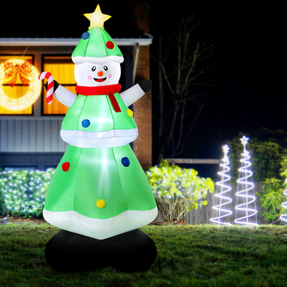 Christmas Inflatable Snowman Tree 2.75M Height LED Decorations Illuminated
